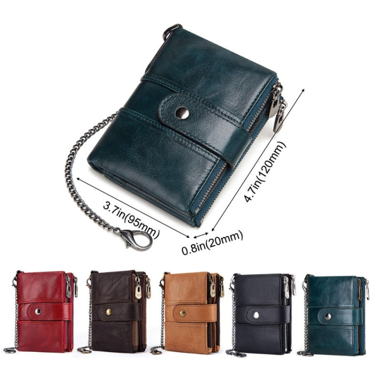 BP804 RFID Anti-Theft Wallet Multi-Function Buckle Zipper Retro Leisure Coin Purse, BP804 Black, BP804 Brown, BP804 Red, BP804 Khaki, BP804 Blue
