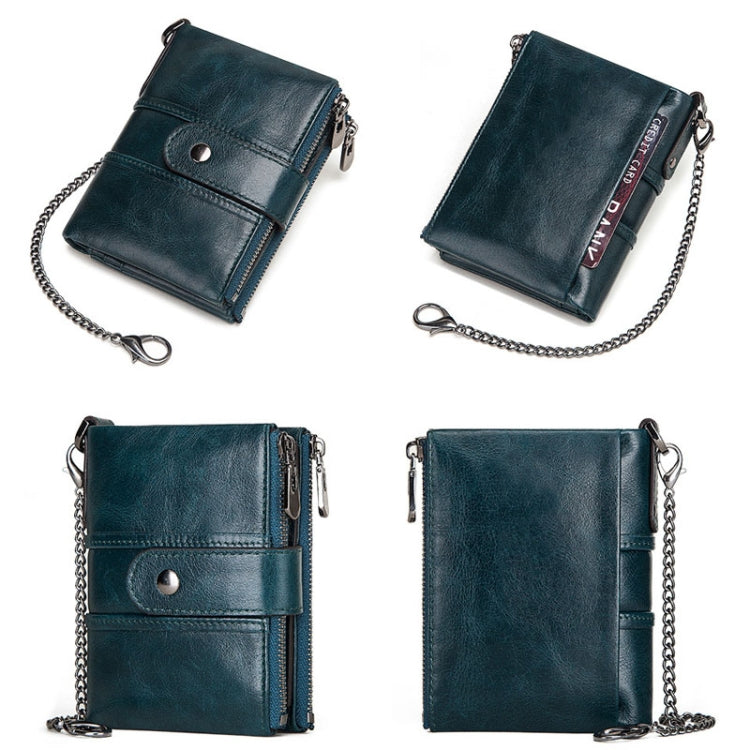BP804 RFID Anti-Theft Wallet Multi-Function Buckle Zipper Retro Leisure Coin Purse, BP804 Black, BP804 Brown, BP804 Red, BP804 Khaki, BP804 Blue