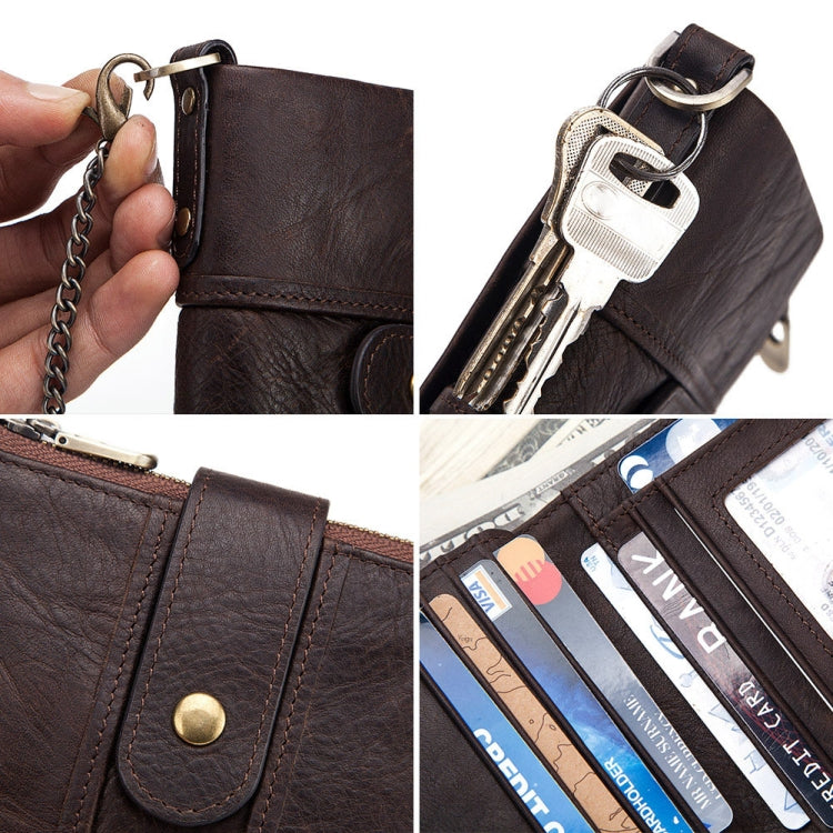 BP804 RFID Anti-Theft Wallet Multi-Function Buckle Zipper Retro Leisure Coin Purse, BP804 Black, BP804 Brown, BP804 Red, BP804 Khaki, BP804 Blue