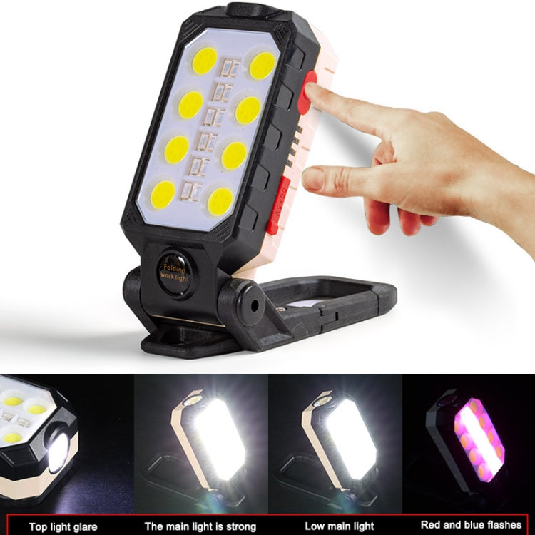 COB Work Light USB Charging Hook Emergency Flashlight Maintenance Lamp, Style:, W598A 8 Hole, W598B Small, W599A 10 Hole, W599B Large