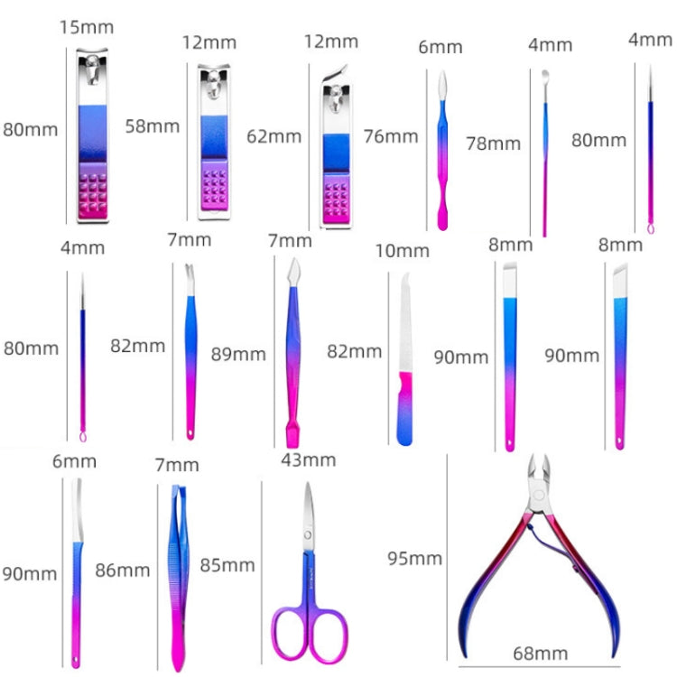 Stainless Steel Bright Beauty Nail Clipper Trimming Set, 7 PCS/Set, 10 PCS/Set, 12 PCS/Set, 15 PCS/Set