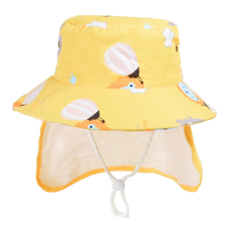 1015 Summer Children Sun Hat Outdoor Sun Protection Bucket Hat With Shawl, 1015 Yellow, 1015 Pink, 1015 Orange