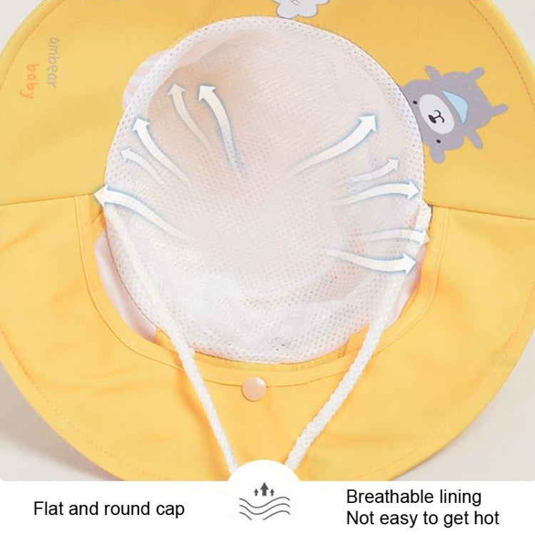 1015 Summer Children Sun Hat Outdoor Sun Protection Bucket Hat With Shawl, 1015 Yellow, 1015 Pink, 1015 Orange