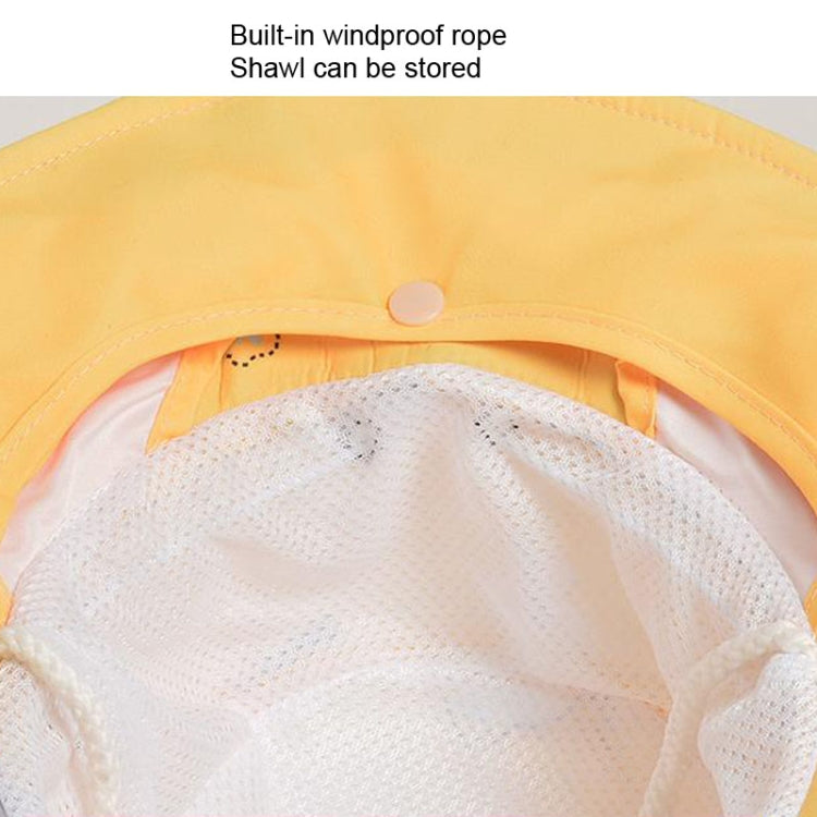 1015 Summer Children Sun Hat Outdoor Sun Protection Bucket Hat With Shawl, 1015 Yellow, 1015 Pink, 1015 Orange
