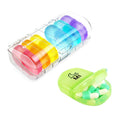 Week 14 Grids Rainbow Portable Plastic Compartment Medicine Box