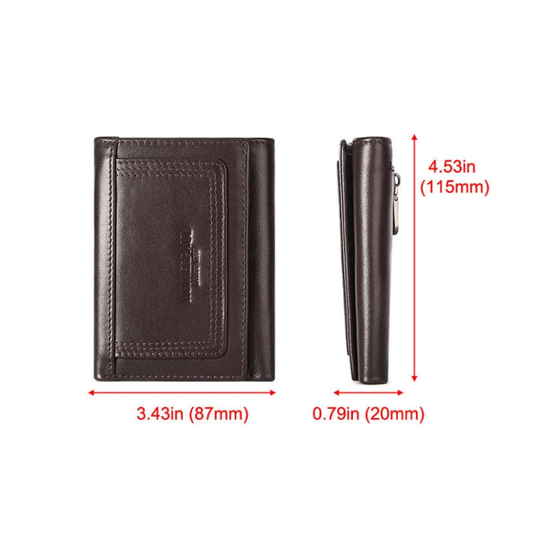 HUMERPAUL BP992 RFID Anti-Magnetic Multi-Card Position Zipper Coin Purse Leather Men Wallet, BP992 Brown, BP992 Black, BP992 Dark Brown