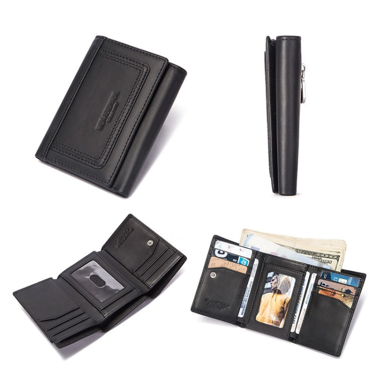 HUMERPAUL BP992 RFID Anti-Magnetic Multi-Card Position Zipper Coin Purse Leather Men Wallet, BP992 Brown, BP992 Black, BP992 Dark Brown