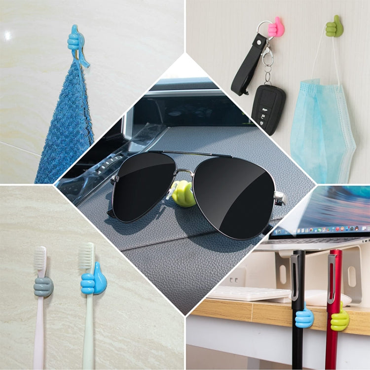 10 PCS Non-punching And Non-marking Adhesive Thumb Hook Cable Organizer, Blue, Yellow, White, Green, Pink, Orange