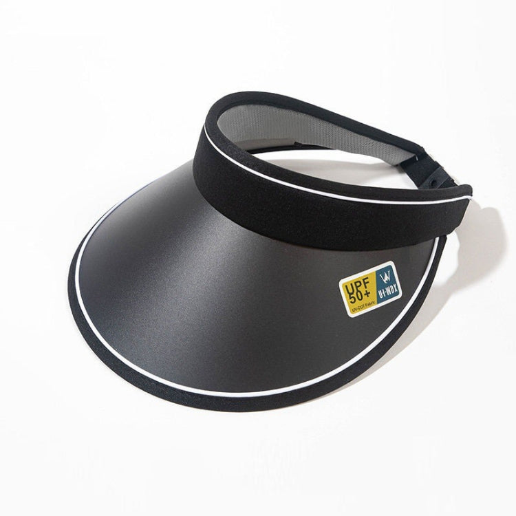Summer Beach Petal Brim Open Top Sun Protection Sunhat, D-181 Black