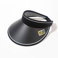Summer Beach Petal Brim Open Top Sun Protection Sunhat, D-181 Black