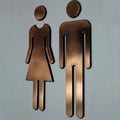 2 PCS 20cm 3D DIY Man & Woman Toilet Sticker WC Door Sign Decals Toilet Signs, 20cm (Antique Copper), 20cm (Silver), 20cm (Black), 20cm (Rose Gold)