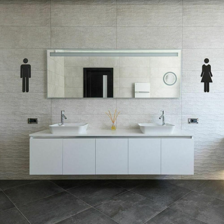 2 PCS 20cm 3D DIY Man & Woman Toilet Sticker WC Door Sign Decals Toilet Signs, 20cm (Antique Copper), 20cm (Silver), 20cm (Black), 20cm (Rose Gold)