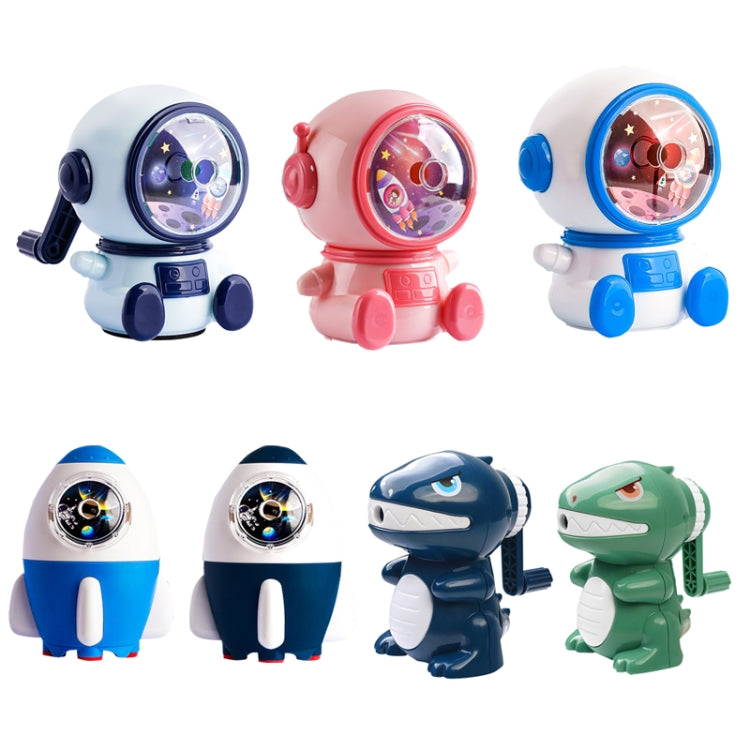 Cartoon Hand-cranked Automatic Pencil Sharpener, Style:, Astronaut (Dark Blue), Astronaut (Light Blue), Astronaut (Pink)
