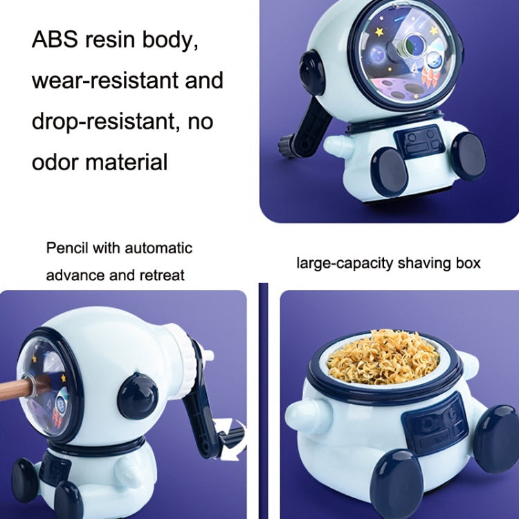 Cartoon Hand-cranked Automatic Pencil Sharpener, Style:, Astronaut (Dark Blue), Astronaut (Light Blue), Astronaut (Pink)