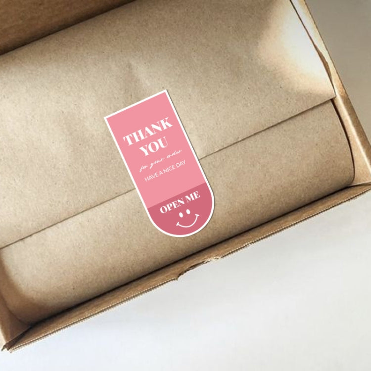 5 Bags 10 Sheets/Bag Cute Emoticon Rectangle Sticker Gift Box Sealing Sticker, Rectangle Sticker