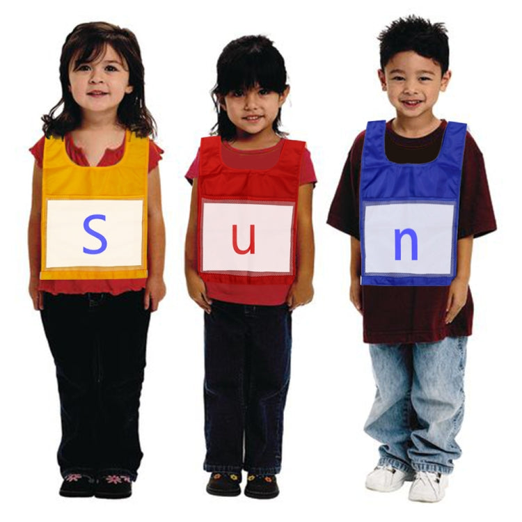 Sports Vest Game Number Alphabet Teaching Vest, Yellow, Red, Light Green, Blue