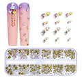 12 Grid Flat Bottom Shaped Nail Rhinestones Nail Decoration, 01, 02, 03, 04, 05, 06, 07, 08, 10, 11, 12, 13, 14, 15, 16, 18, 19, 20, 21, 22, 23, 24, 25, 26, 28