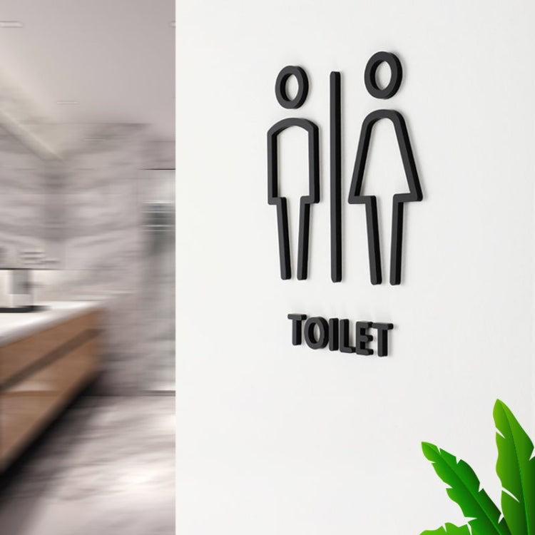 19 x 14cm Personalized Restroom Sign WC Sign Toilet Sign,Style:, Black Single Women, Black Single Man, Black  Public, Golden Public, Porcelain White Public, Black Separate, Golden  Separate, Porcelain White  Separate, Tie-Black  Public, Tie-Golden Publ...