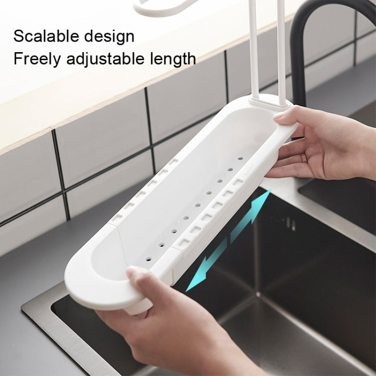 Disassembly With Towel Pole Telescopic Sink Rack, White
