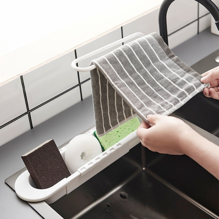 Disassembly With Towel Pole Telescopic Sink Rack, White