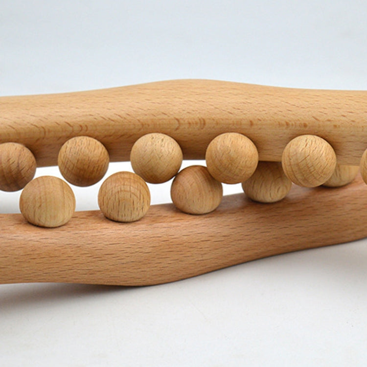 Eight-beaded Beech Wood Massage Stick Meridian Dredging Rolling Stick, 53cm 8 Beads