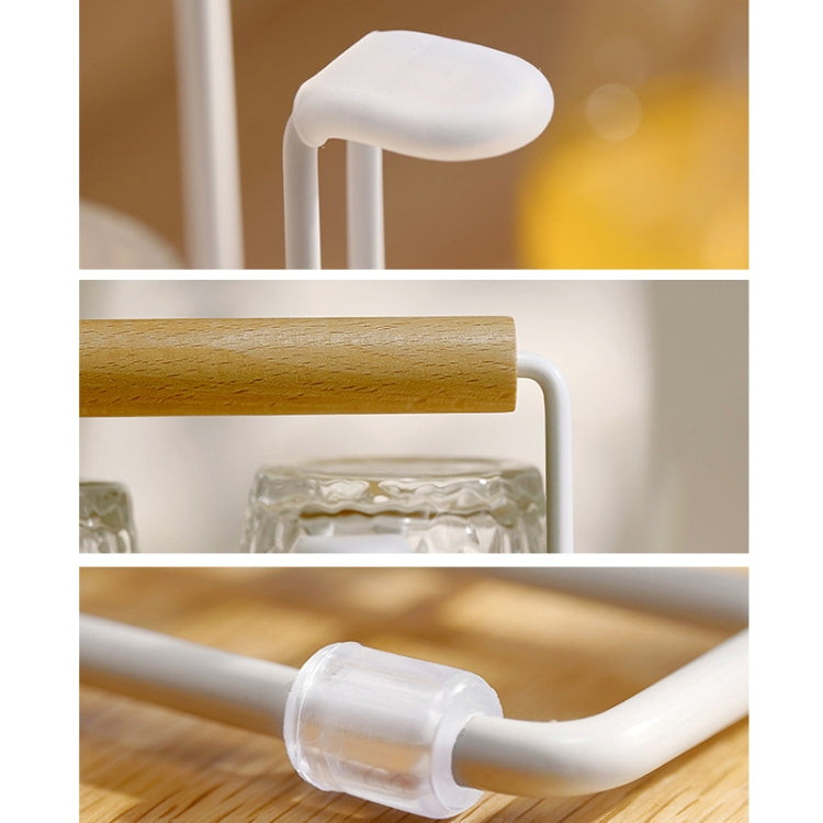 Household Glass Cup Upside-down Drain Rack Plant Rack, White, Black, Green