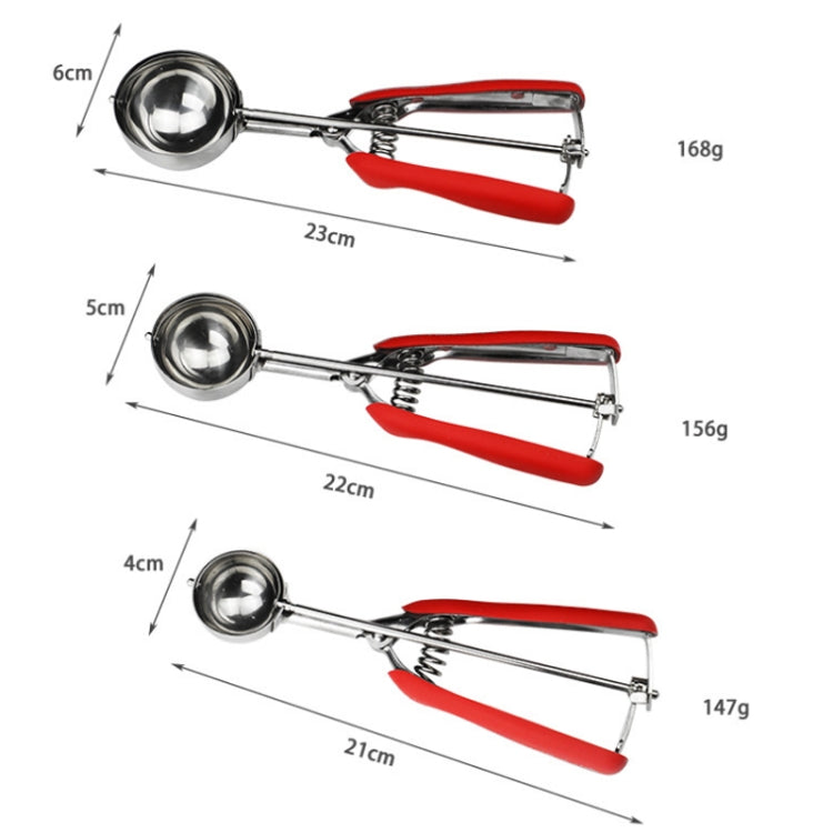 304 Stainless Steel Silicone Handle Ice Cream Scoop, Diameter, 4cm, 5cm, 6cm