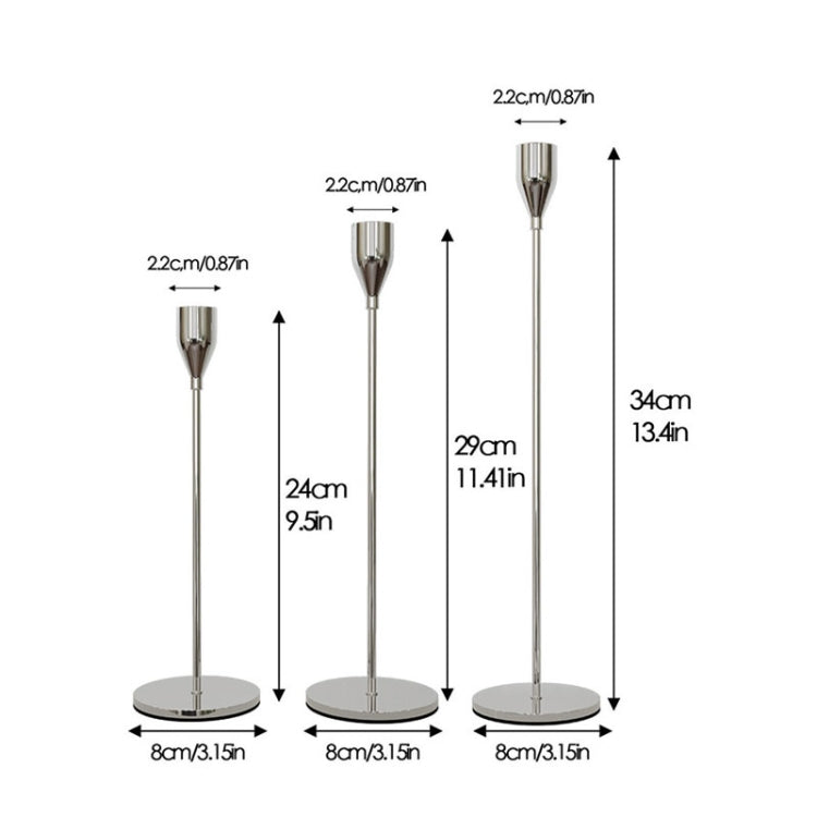 3 PCS / Set Home Decoration Wedding Wrought Iron Candle Holder, Style:, 3 PCS / Set Thick Bottom (Black), 3 PCS / Set Thick Bottom (Gold), 3 PCS / Set Thick Bottom (Rose Red), 3 PCS / Set Thick Bottom (Silver), 3 PCS / Set Thin Bottom (Black)          ...