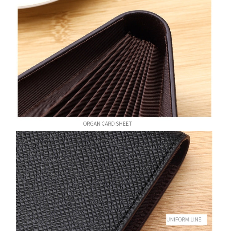Organ Card Holder Large-capacity Card Sleeve For Men And Women, Horizontal Blue, Horizontal Black, Horizontal Coffee, Vertical Blue, Vertical Coffee