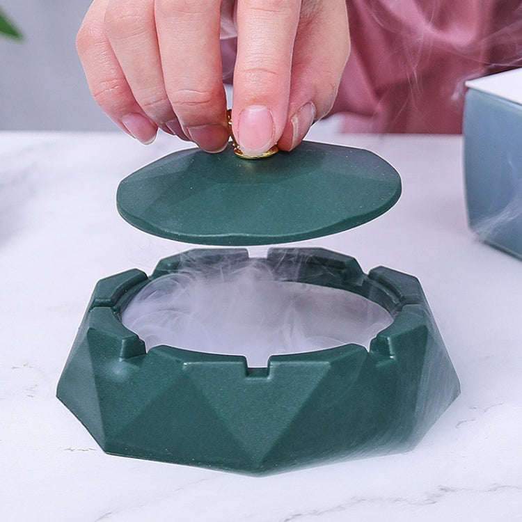 Stainless Steel Liner Ashtray With Cover Crown Home Decoration, Pink, Dark Green