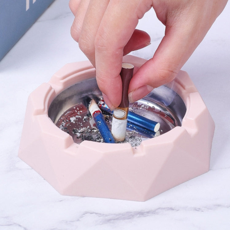Stainless Steel Liner Ashtray With Cover Crown Home Decoration, Pink, Dark Green