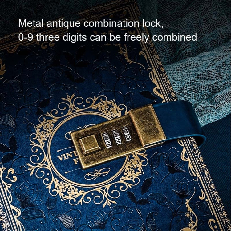 B6 PU Leather Retro Password Book With Lock Diary Hand Book, Blue, Purple, Wine Red, Brown, Green