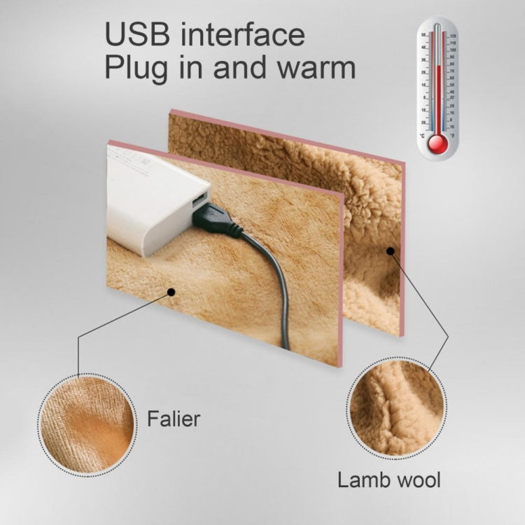 5V USB Electric Blanket Multi-functional Hand Warmer Knee Pad Farai Fleece Blanket, Style 2 (Camel)