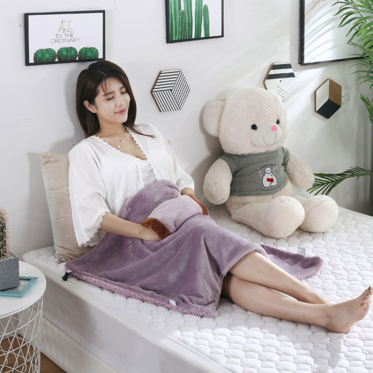 5V USB Electric Blanket Multi-functional Hand Warmer Knee Pad Farai Fleece Blanket, Style 2 (Camel)