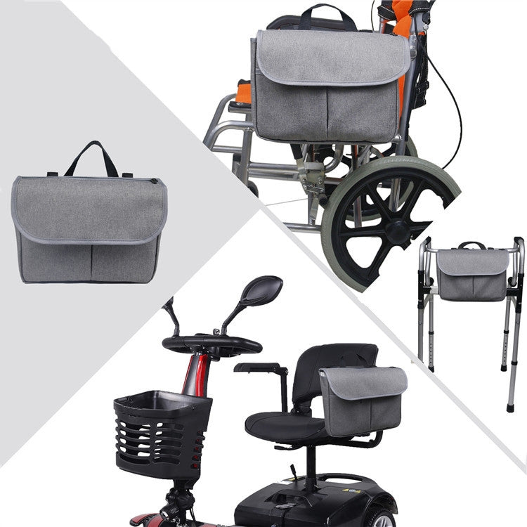 MTP-682 Hanging Wheelchair Storage Bag Rehabilitation Walking Bike Storage Bag, MTP-682 Black, MTP-682 Grey