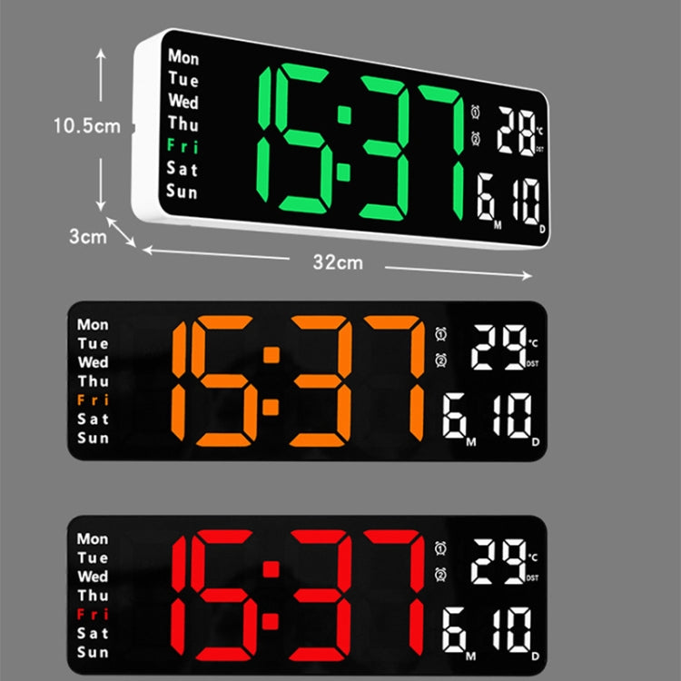 6629 13 Inch Multifunctional LED Living Room Large Screen Wall Clock, 13 Inch Black Shell Red Light, 13 Inch White Shell Orange Light, 13 Inch White Shell Green Light, 13 Inch White Shell Red Light, 13 Inch Black Shell Orange Light                     ...