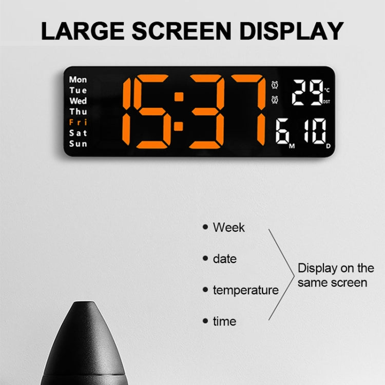 6629 13 Inch Multifunctional LED Living Room Large Screen Wall Clock, 13 Inch Black Shell Red Light, 13 Inch White Shell Orange Light, 13 Inch White Shell Green Light, 13 Inch White Shell Red Light, 13 Inch Black Shell Orange Light                     ...