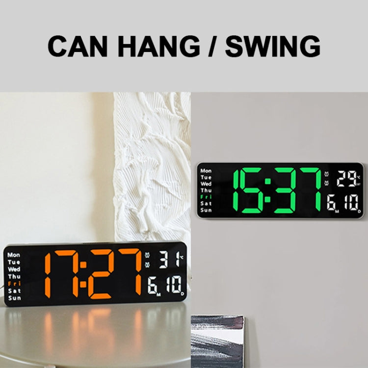 6629 13 Inch Multifunctional LED Living Room Large Screen Wall Clock, 13 Inch Black Shell Red Light, 13 Inch White Shell Orange Light, 13 Inch White Shell Green Light, 13 Inch White Shell Red Light, 13 Inch Black Shell Orange Light                     ...