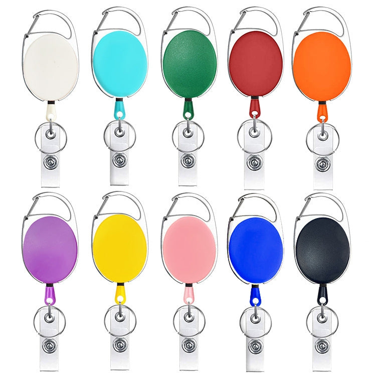 68cm Retractable Pull Badge Reel Zinc Alloy ID Lanyard Name Tag Card Badge Holder, White, Orange, Pink, Black, Red, Yellow, Green, Navy Blue, Purple, Sky Blue