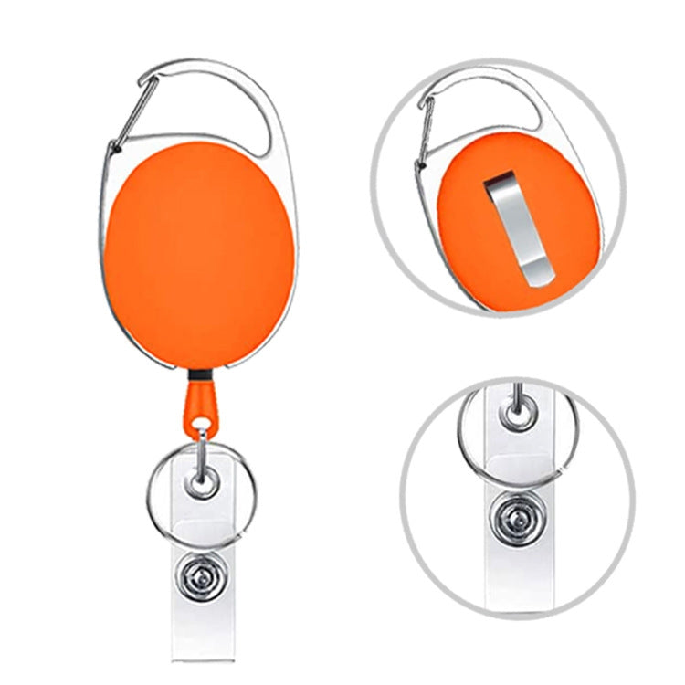 68cm Retractable Pull Badge Reel Zinc Alloy ID Lanyard Name Tag Card Badge Holder, White, Orange, Pink, Black, Red, Yellow, Green, Navy Blue, Purple, Sky Blue