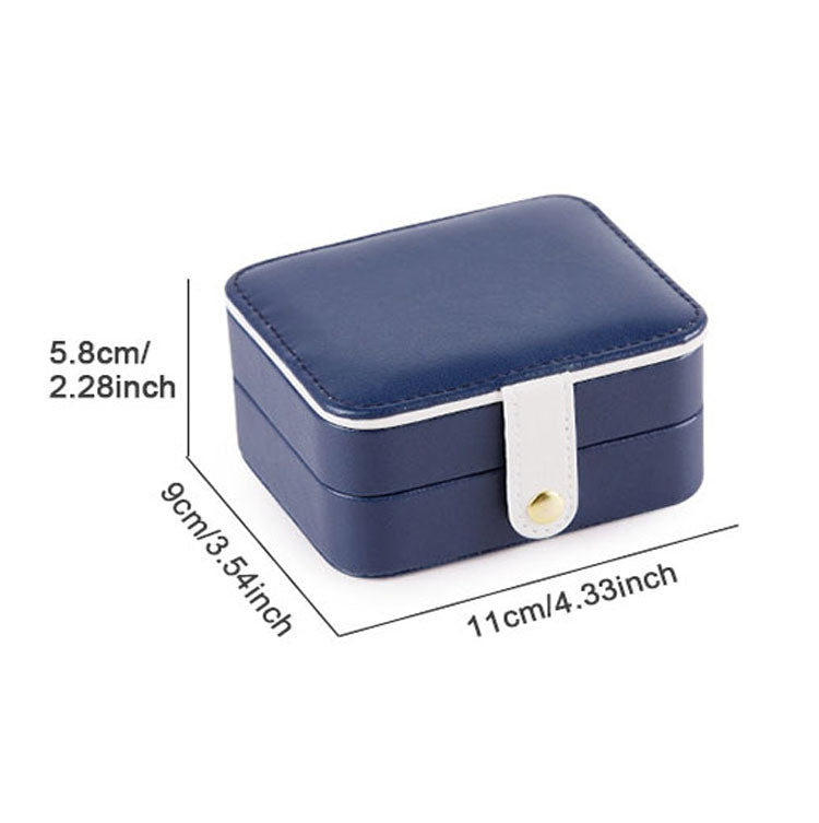 SH688-58 Square Double-Layer PU Earring Storage Jewelry Box, Double-Layer (Pink), Double-Layer (Light Blue), Double-Layer (White), Double-Layer (Navy Blue)
