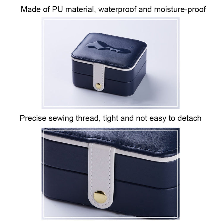 SH688-58 Square Double-Layer PU Earring Storage Jewelry Box, Double-Layer (Pink), Double-Layer (Light Blue), Double-Layer (White), Double-Layer (Navy Blue)