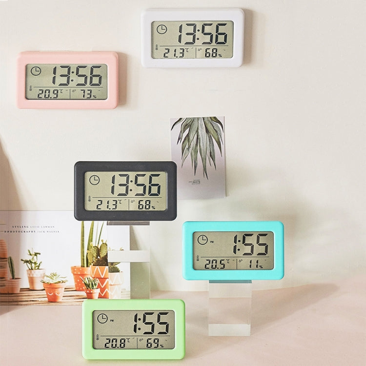 YD005 Mini Light and Thin LCD Screen Temperature/Humidity Meter Electronic Clock, White, Red, Green, Blue, Black