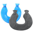 U-shaped PVC Hot Compress Shoulder And Neck Explosion-proof Water Injection Hot Water Bag, Blue + Gray Crystal, Blue + Navy Crystal, Blue + Green Snowflake Knitted, Blue + Gray Knitted, Blue + Cyan Knitted, Blue Light Cyan Knitted                      ...
