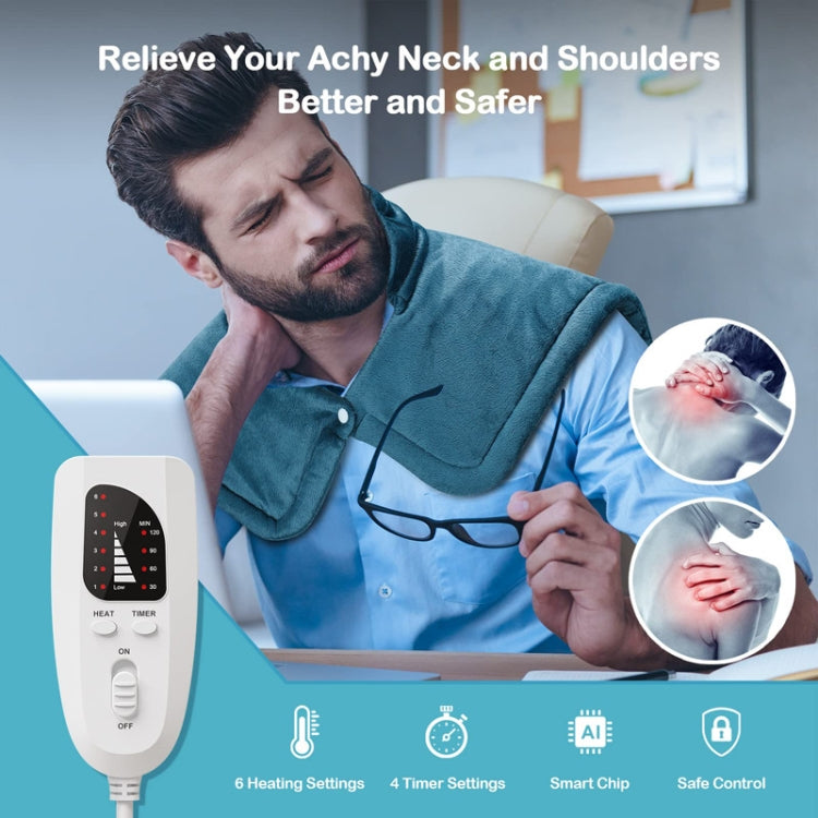 Electric Heated Thermal Shawl On The Back And The Neck, UK Plug (Creamy-white), EU Plug (Creamy-white), US Plug (Creamy-white), AU Plug (Creamy-white), UK Plug (Dark Gray), EU Plug (Dark Gray), AU Plug (Dark Gray)