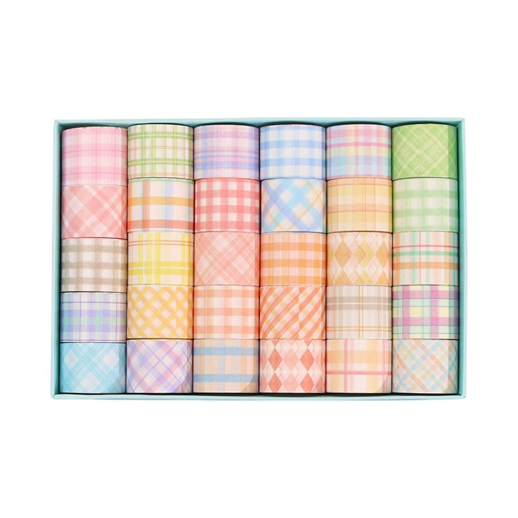 Small Fresh Lattice Salt Series Hand Account Tape Set, 60 Rolls 1.5cm x 2m, 30 Rolls 3cm x 2m