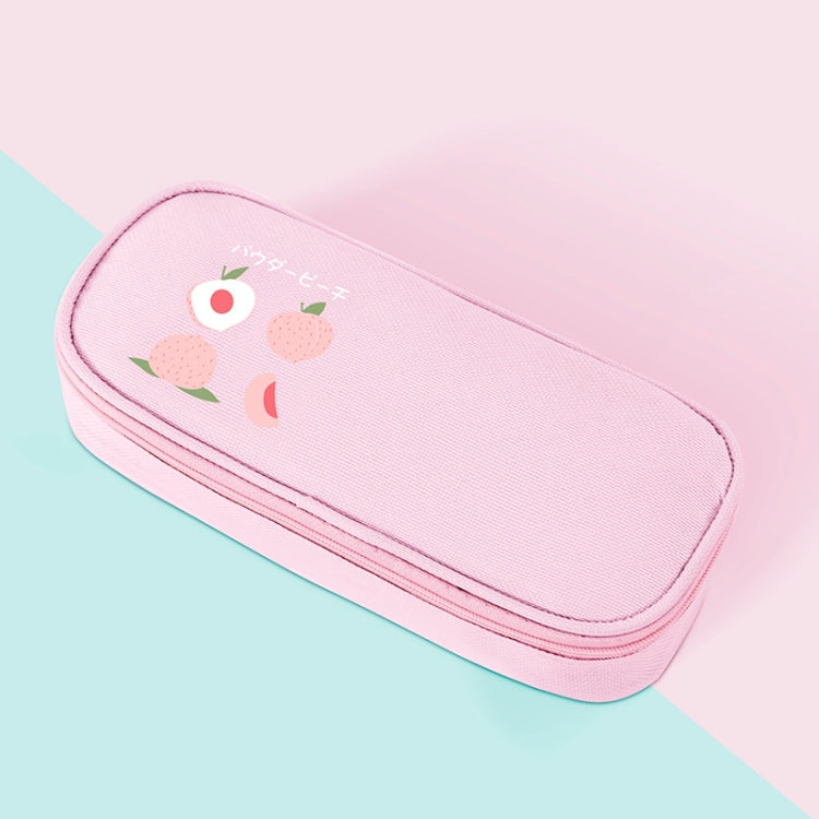 Oxford Cloth Large Capacity Student Stationery Storage Bag, Peach, Strawberry, Lemon, Avocado