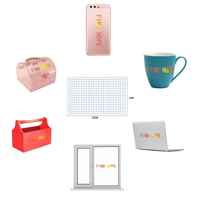 Self Adhesive Clear Lattice PVC Vinyl Positioning Transfer Film, 2 PCS 30cm x 100cm, 30cm x 500cm