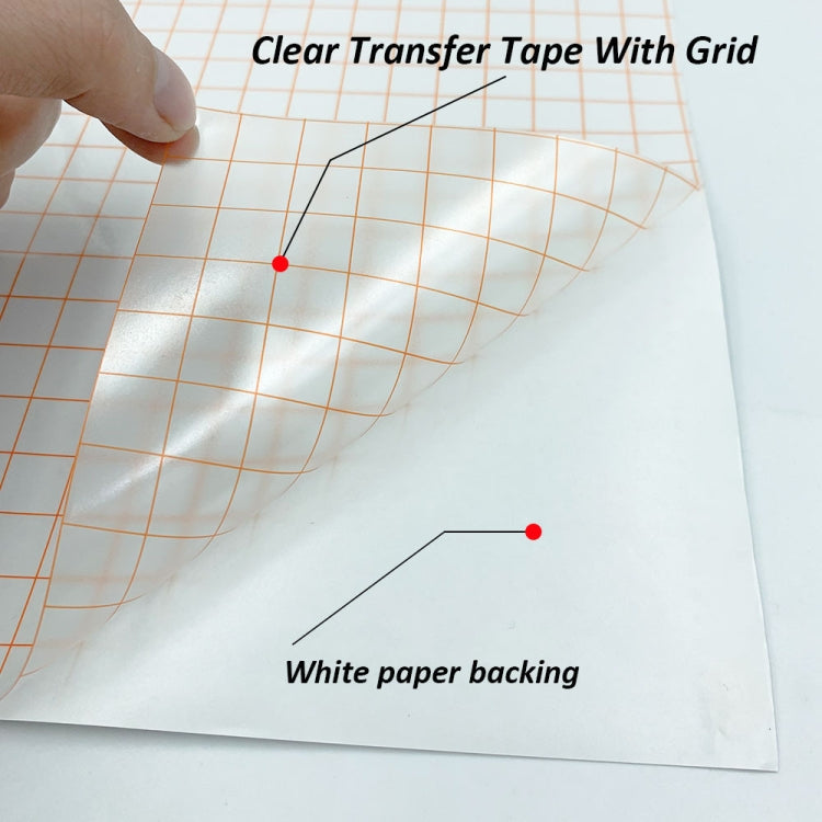 Self Adhesive Clear Lattice PVC Vinyl Positioning Transfer Film, 2 PCS 30cm x 100cm, 30cm x 500cm