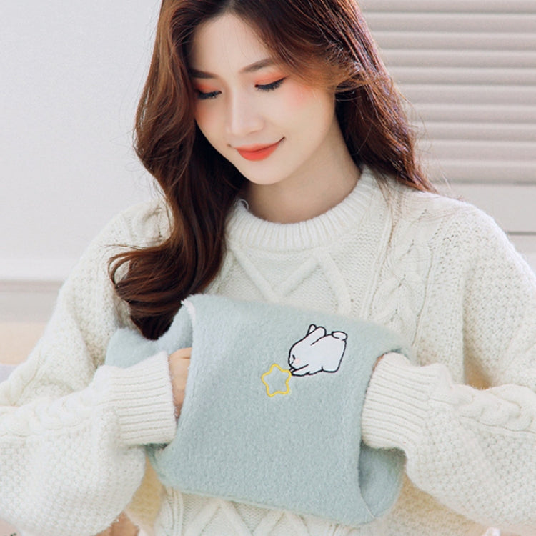Detachable Washing Cloth Cover Rubber Hot Water Bag Can Be Intervened, Pink Rabbit 2000ML, Gray Clouds 2000ML, Blue Bears 2000ML, Green Star Rabbit 2000ML, Pink Rabbit 1000ML, Gray Clouds 1000ML, Blue Bear 1000ML, Green Star Rabbit 1000ML